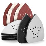 POLIWELL 5 Pack 12 Holes Mouse Detail Sanding Interface Pad Hook&Loop, Foam Sanding Pads Compatible Black and Decker Mouse Sander,Mouse Sander Interface Pad with 5P Mouse Sandpaper (60-220 Grits)