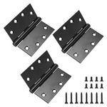 4.5" Heavy Duty Stainless Steel Door Hinge, 3 Pack 4.5 x 4.5 Inch Ball Bearing Door Hinges with Square Corners for Commercial and Residential Doors, Matte Black