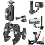 TELESIN Super Clamp Mount Camera Monitor Bike Handlebar 360 Ballhead Magic Arm with 1/4" 3/8" Port Extension Holder Adapter for Canon Nikon DSLR Go Pro Action Camera Video Light Ronin-M Freefly MOVI