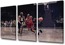 TUMOVO Legends Kobe Bryant Wall Art Decor Framed Print Premium Textured Poster | Basketball Fan Memorabilia Gifts for Guys and Girls Bedroom Ready to Hang - 12 x 24 inch x 3 Panels