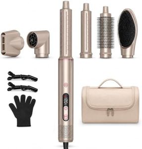 UKLISS Hair Dryer Brush 6 in 1,110000 RPM Hair Dryer with Portable Storage Bag, Fast Drying & Auto Curling Air Wrap,Create Waves & Straight Styles,Blow Dryer Brush for Salon-Quality Styling