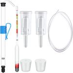 Weewooday 7 Pieces Mead Making Kit, Including 1 Auto-siphon with Tubing & Clamp, Beer Hydrometer, Three-piece Airlock for Fermentation, 2 Drilled Silicone Stoppers Home Brew Wine Kombucha