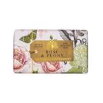 The English Soap Company Anniversary Wrapped Soap Bar, Floral Shea Butter Soap Bar, Moisturising Soap Bar for Face and Body, Rose and Peony Scent 190g