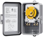 DEWENWILS Heavy Duty Pool Timer, 5HP 40A 240V, 24 Hour Programmable ON/Off Switch, Outdoor Timer for Pool Pump, Water Heater, Weatherproof & Tamper-Resistant, ETL Listed, Gray, UL Listed