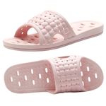 Bath Slippers with Drainage Holes, Quick-Drying Non-Slip Slippers Dormitory Home Bathroom Slippers Unisex Pink EU 39/40