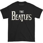 Bravado Men's The Beatles Vintage Logo Black T-Shirt, Black, X-Large