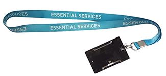 WristID Essential Services Lanyard Blue & Gloss Black ID Holder Official use Pack of 1 (Refer Image) on Amzon