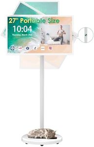 eLinkSmart 27-Inch Portable TV with Incell Touch Screen Android OS, 8-Core CPU 8GB RAM 128GB Storage 1920x1080P HD on Wheels Built-in Camera 13000mAH Battery Full Swivel Rotation Voice Control