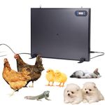 WilkSxyc Chicken Coop Heater for Winter, 2x100W Dual-Sided Heating Chicken Coop Heater with Independent Switch and Digital Display, for Inside and Outdoor Pet(50x40cm)