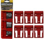 StealthMounts Battery Holder Compatible with DeWalt 20/60V Batteries (6 Pack) - Red | StealthMounts Battery Mounts | Made in The UK