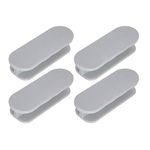 SIYANSHU Self-Stick Instant Cabinet Drawer Handles Pull Knobs Self Adhesive Drill Free Push Pull Helper for Sliding Door Wardrobe Kitchen Cupboard Bathroom Dresser Furniture Window Home Interior Decor Hardware. (Grey, 4 Pcs).