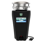 Eco Logic 10-US-EL-5-3B 1/2 Horsepower Garbage Disposal with Removeable Splash Guard, Attached Power Cord and Standard 3-Bolt Mounting System, Continuous Feed, Black