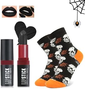 Likesing Pintalabios Negro Permanente Labiales Calcetines Halloween Invierno Mujer Hombre Mate Larga Duracion Labial Lip Tint Gloss Stain Brillo Tinta Barra de Labios Tinte Black Lipstick Regalo