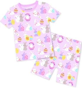 babee Reshinee Viscose Derived from Bamboo Toddler Girls Summer Short Sleeve Pajamas Kids Pjs 2-3T Unicorn Mermaid 2pcs