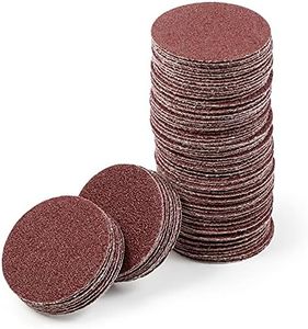 LEONTOOL 2 Inch Hook and Loop Sanding Discs 60 Grit 100Pcs Sandpaper Discs for Random Orbital Sander Pads Grinding Polishing Metal Wood Rubber Leather Plastic Stone Glass