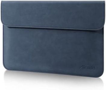 Allinside 13 Inch Laptop Sleeve Case for MacBook Air 13 2018-2024 (M2 A2681 M1 A2337)/ MacBook Pro 13 2016-2024 (M2 A2686 M1 A2338 A2251 A2289 A2159), PU Leather Envelope Laptop Case, Navy Blue