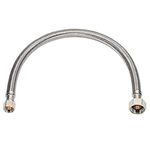 EZ-Fluid Plumbing 30" x 1/2" Fip x 3/8" Comp S.S Braided Flexible Water Hoses Connectors,Faucet Supply Line,Faucet Water Supply Hose Connector Lines for Bathroom,Kitchen,Outdoor Sink Faucets (1)