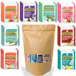 Superblends Assortment Twinings Tea Bags - 32 pcs Variety Pack, 8 Delicious Flavours Mixed Include Digest, Turmeric, Balance, Focus, Sleep, Detox, Metabolism and Glow Tea Bags