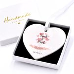 Beecreative Personalised Engaged Gifts For Couple - Newly Engaged Couple Gift - Your Engaged - Just Engaged - Engagement Ceramic Ornament Keepsake - With Gift Box