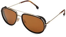 Carrera Men-Women Aviator Sunglasses Gold Frame Gold Lens Large