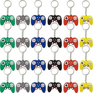 NSBELL 24PCS Video Game Controller Keychains in 6 Colors Video Game Party Controller Handle Key Ring Game Controller Keychain for Video Game Party Favors Birthday Baby Shower