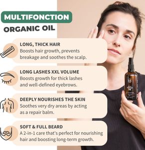 BIONOBLE Organic Castor Oil, Cold Pressed – 100% Pure, Hexane Free, 50ml