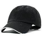 SHINCHIC Mens Waterproof Baseball Cap Womens Rain Hat Foldable Outdoor Running Sun Fishing hat Black