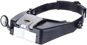 SE Illuminated Dual Lens Flip-in Head Magnifier - MH1067L, Black