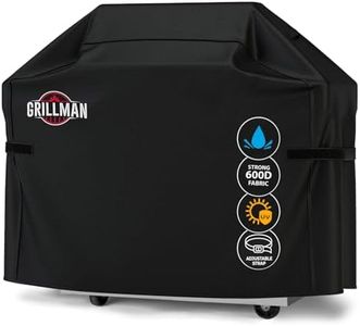 Grillman Premium Grill Cover for Outdoor Grill, BBQ Grill Cover, Rip-Proof, Waterproof, Top Heavy-Duty Large Grill Covers for Outside, Barbecue Cover & Gas Grill Covers (52" L x 26" W x 43" H, Black)