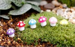 Chocozone Pack of 25 Mushroom Miniatures Garden Decoration Items Indoor Garden Landscape Decor -1.5cm