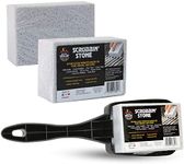 Better Grillin Scrubbin Stone Grill Cleaner Handle-Protect Hands & Nails When Scouring Grill with Three Scrubbin Stone