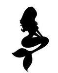 Boodecal Girl Mermaid Silhouette Fairy Tale Princess Characters Removable Waterproof Vinyl Wall Window Decals for Bathroom Bedroom 22*37 Inches