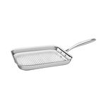 Tramontina Grano Griddle Pan 3-Ply Stainless Steel for Induction, Electric, Gas and Ceramic Glass Hobs, ‎Cookware, Kitchen, 28 cm, 1.9 litres, 62159280