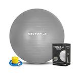 Vector X Gym Ball for Exercise Anti Burst Exercise Ball with Foot Pump for Workout Yoga Ball for Women and Men Swiss Ball for Balance Stability Training, Birthing Ball for Pregnancy, Fitness