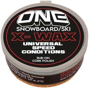 ONEBALL One Mfg X-Wax Rub-On Snowboard/Ski/Nordic Wax 30g - Proprietary Mineral Speed Additives Universal Speed Conditions-Our Fastest Wax, Cork Polishing Pad USA Factory No Fluoro