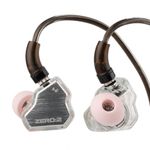 Linsoul 7Hz x Crinacle Zero:2 in Ear Monitor, Updated 10mm Dynamic Driver IEM, Wired Earbuds Earphones, Gaming Earbuds, with OFC IEM Cable for Musician (Silver, Without Mic)