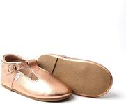 Hard-Sole Toddler Mary Janes, 15+ Colors, Premium Leather, Toddler Shoes, Toddler T-Bar Shoes, Toddler Shoes for Girls, Toddler School Shoes, Rose Gold, 7 US Toddler