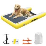 AWSUM Inflatable Dog Water Ramp Pool Float Floating Ladder Steps for Dogs Up to 180LBS Safe and Easy Access to Water for Dogs Boat Ramp for Pool, Lake, Boat, Dock, with Non-Slip Pad & High Visibility