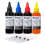 Aomya Ink Refill kit for Canon PG250 CL251 PG210 PG-260 CL-261 CL-244 Black & Color Refillable Ink Cartridge PIXMA IX6820 IP8720 IX6820 IP8720 TS6420 etc 4 Color Set 100ml with 4 Syringes(BK, C, M, Y)