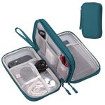 Arae Electronic Organizer, Travel Essentials Cable Organizer, Double Layers Portable Waterproof Pouch, Electronic Accessories Storage Case for Cable, Cord, Charger, Phone, Earphone (Dark Green, M)