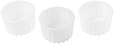 Cheese Mold for Cheese Making 20 oz - Cheese Making Basket for Ricotta, Feta, Camembert - Strainer Perforated Plastic Molds for Making Soft Cheese All Types, 3 Pcs