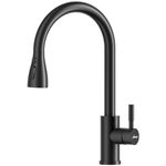 APPASO Kitchen Faucet with Pull Down Sprayer, Matte Black Faucet with Sprayer 3-Mode, SUS304 Stainless Steel 360° Swivel Single Hole Sink Taps