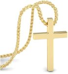 SERASAR Cross Necklace Men with Pendant Cross - 50cm Gold Jewellery Gold Chain Gold Plated Chain Gold Men Gift Idea for Men Birthday Father's Day Punk Rock Valentine's Day