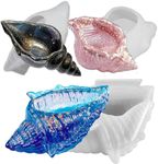 RKPM HOMES Sea Snail Resin Molds I 3D Conch Shaped Silicone Epoxy Deep Casting Tray I for Homemade Ornament DIY Art Crafts Jewelry Storage Box Trinket Container Home Office Table Decorations (3 Pcs)