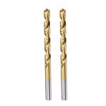 uxcell High Speed Steel Straight Shank Twist Drill Bit Fully Ground Titanium Coated 6.8mm Drill Diameter 109mm Total Length 60mm Drill Bit Length 2 Pcs