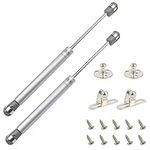 QOPAHI 80N/ 26.5lb Gas Struts, Cabinet Hinges Kitchen Cupboard Hinges Lid Stay Soft Open Gas Spring Safety Hinges for Toy Box Cabinet Loft Hatch Catch, Pack of 2