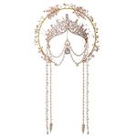 BLESSUME Halo Crown Mary Goddess Headband Women's Halloween Costume Goddess Headpiece, Golden, 1 Count (Pack of 1)