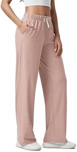 ODODOS Women's Straight Leg Pants Ultra Soft Stratum Tech Relaxed Casual Pajama Lounge Pants with Pockets-31 Inseam, Rose Pink Heather, Large