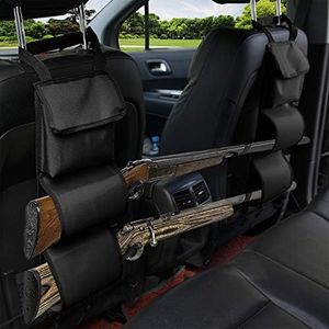 MYDAYS Seat Back Gun Rack, Gun Sling Bag, Camo Front Seat Gun Organizer Holder for Hunting Rifles/Shotguns(Black2)