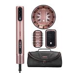 BaByliss Air Wand, 4‑in‑1 Hair Dryer and Styler with Diffuser & Luxury Gift Bag, Wet‑to‑Dry Hair Dryer Brush, Anti‑Frizz Ionic Technology, No Heat Damage, Multi Heat Settings, Pink, AS6556U
